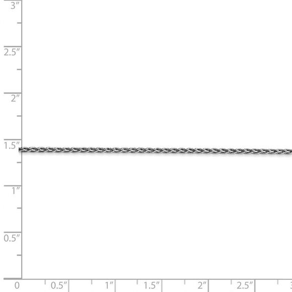 1.5mm, 14k White Gold, Solid Parisian Wheat Chain Necklace, 22 Inch - Picture 4 of 7